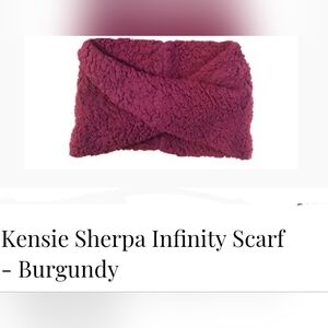 New KENSIE Sherpa Infinity  Burgandy Scarf